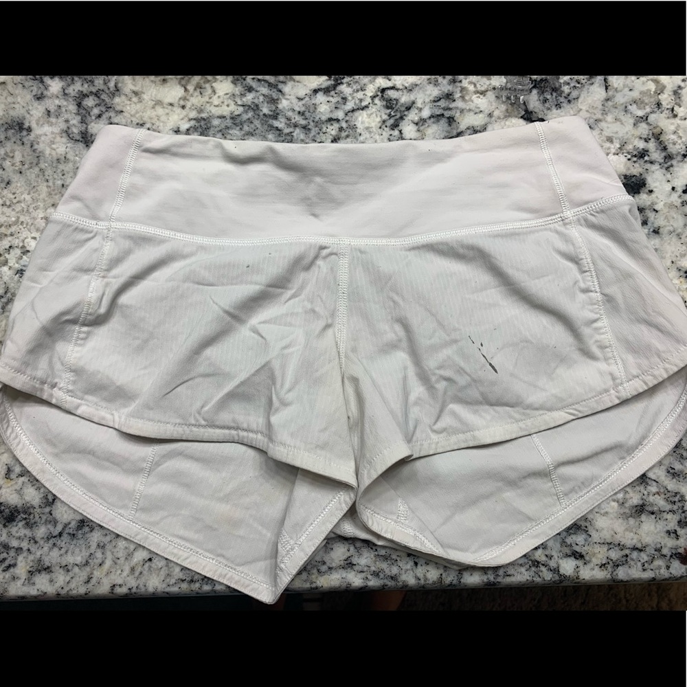 White Speed Up Lululemon Shorts